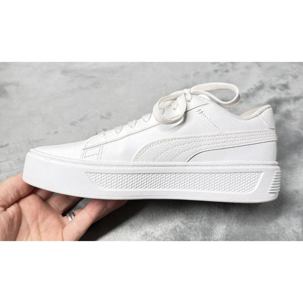 Puma Platform Shoes Womens Size‎ 8.5 White SoftFoam+ Leather Casual 392253-01